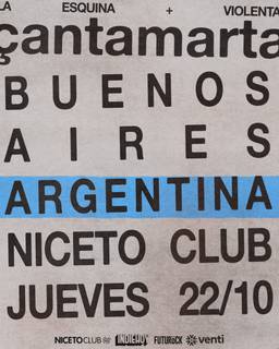 ÇANTAMARTA en Niceto Club (+18 años)