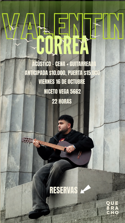 Valentín Correa — acústico, cena y guitarreada