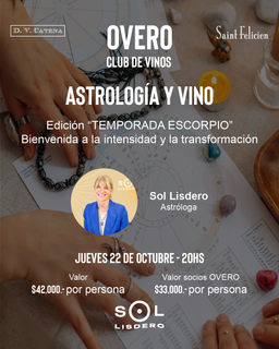 Astrología y Vino en Overo Club de Vinos - "Temporada escorpio" Bienvenida a la intensidad y la transformación 22-10-26