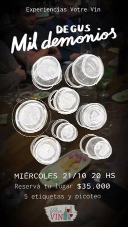 Degustación 'Mil demonios' (5 etiquetas y picoteo)