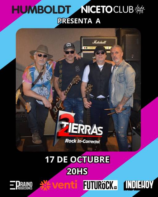 "2 TIERRAS ROCK" en vivo en Humboldt | Niceto Club (+18 años)