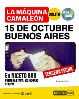 La Máquina Camaleón – Solito World Tour 15 OCT en Niceto Bar