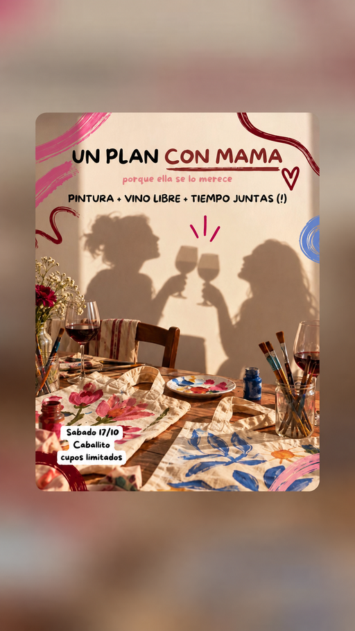 Actividad de pintura con vino libre para compartir tiempo con mamá