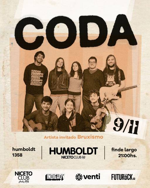 CODA + BRUXISMO en Humboldt | Niceto Club (+18 años)