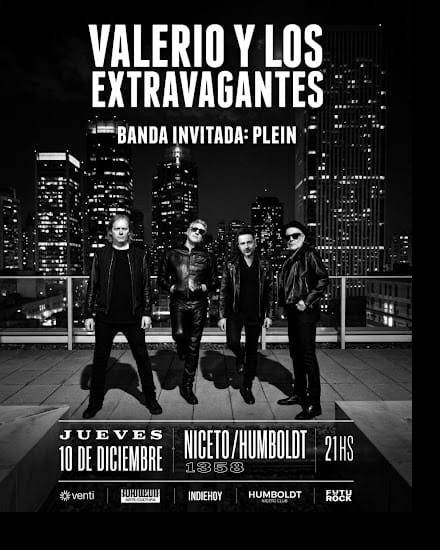 VALERIO & LOS EXTRAVAGANTES EN VIVO! ARTISTA INVITADO: PLEIN en Humboldt | Niceto Club (+18 años)