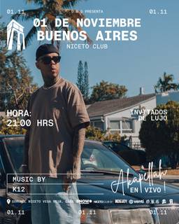 Akapellah La Cruz Tour 2026 en Buenos Aires en Niceto Club (+18 años)