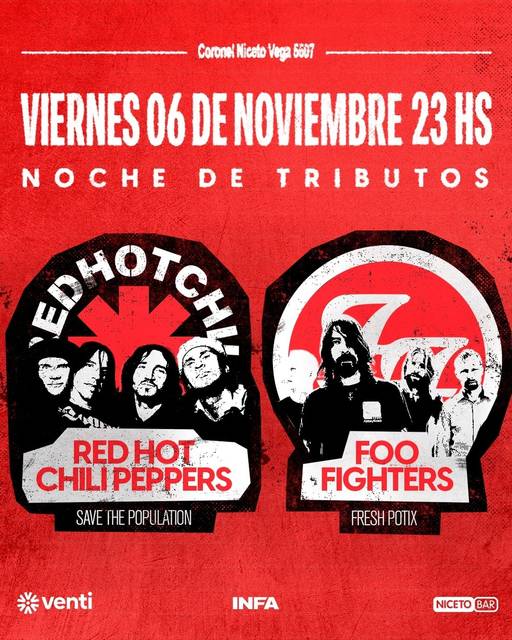 Noche de Tributos - Save The Population + Fresh Potix en Niceto Bar