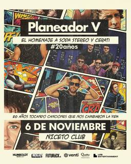 Planeador V en Niceto Club (+18 años)